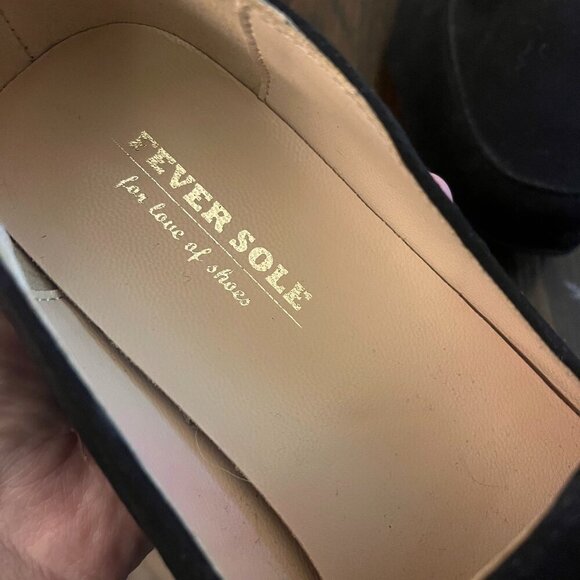 Black Suede Loafers with Gold Trim –US 8.5 - Picture 2 of 7